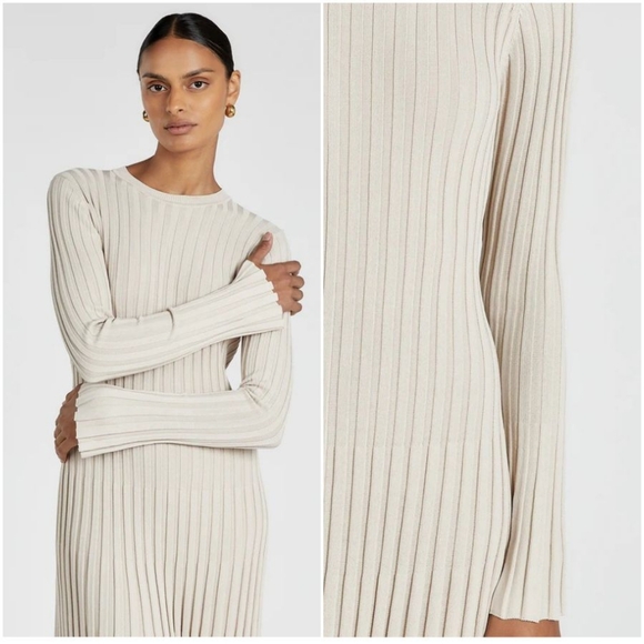 NWT - DISSH ADA Long Sleeve Midi Dress - Color Stone - Picture 3 of 4